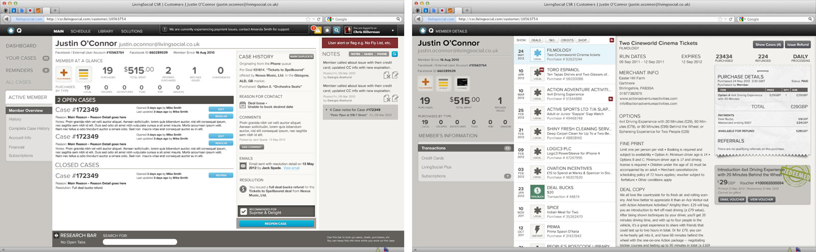 The dual screen setup most CSRs would use