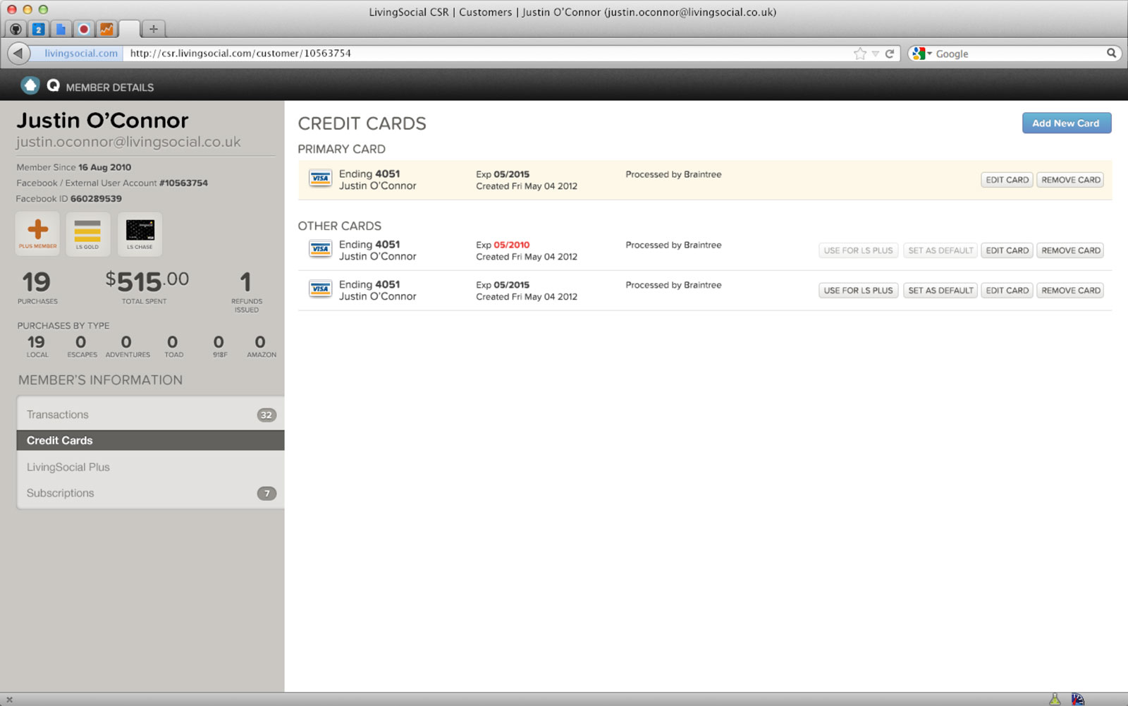 New credit card screen (right side)