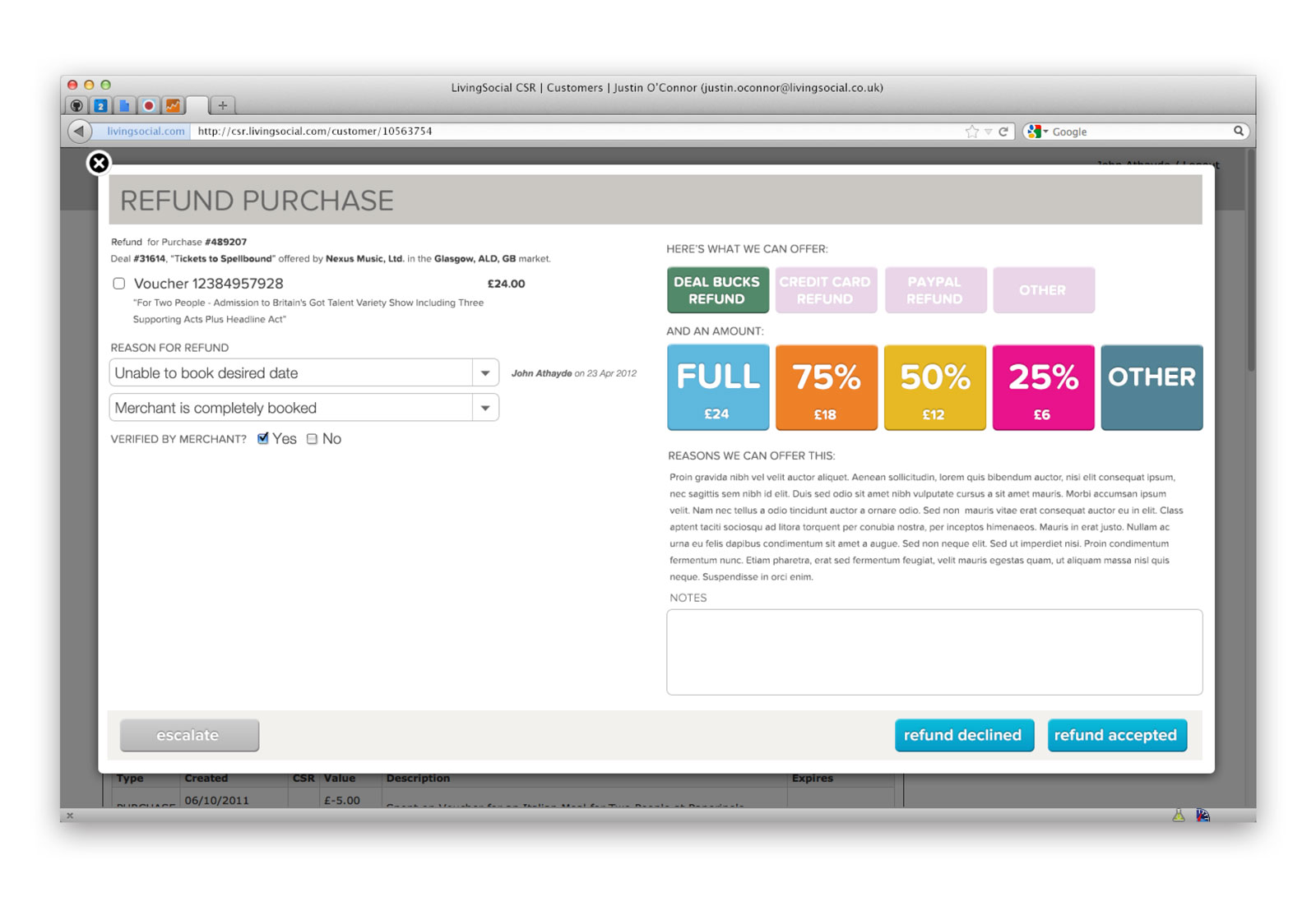 New refund flow in admin