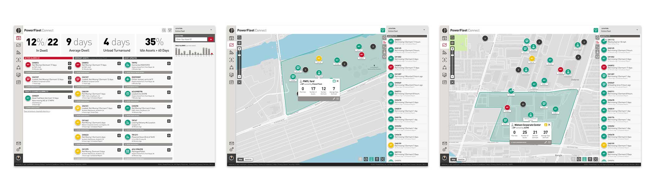 Key Screens from Powerfleet Chassis Prototype