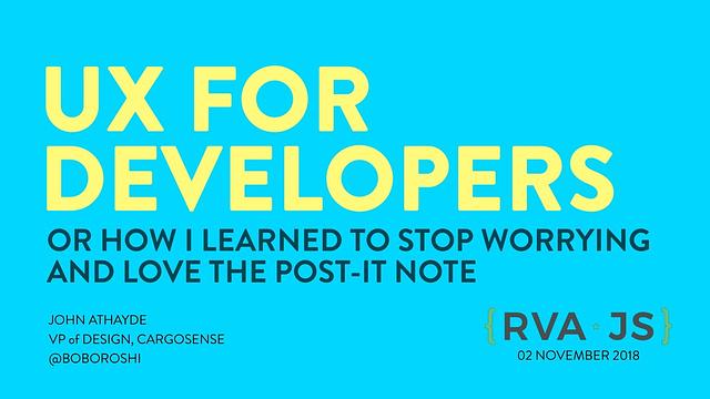 UX for Developers cover