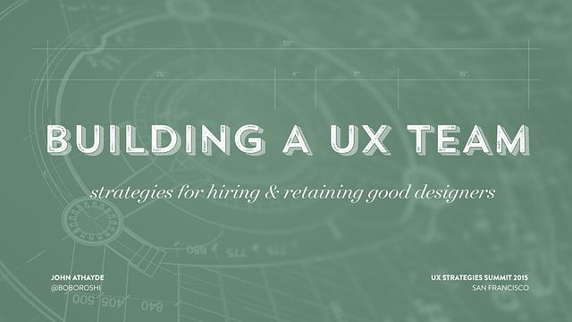 Building a UX Team cover