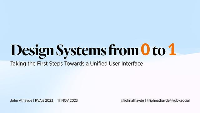 Design Systems from Zero to One cover